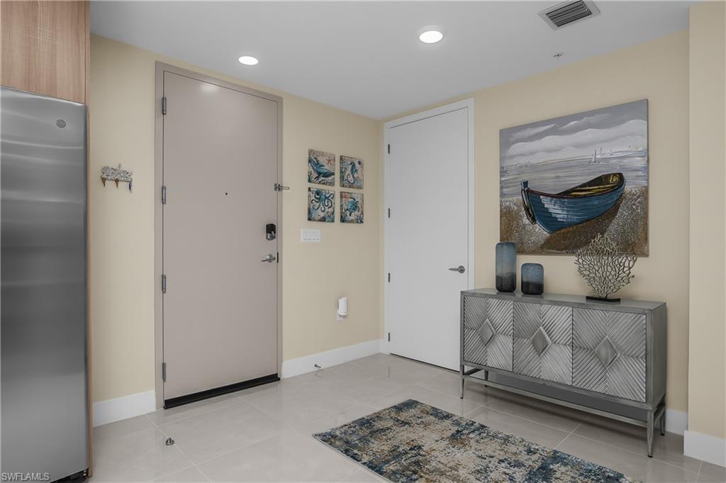 Sleek stainless steel refrigerator