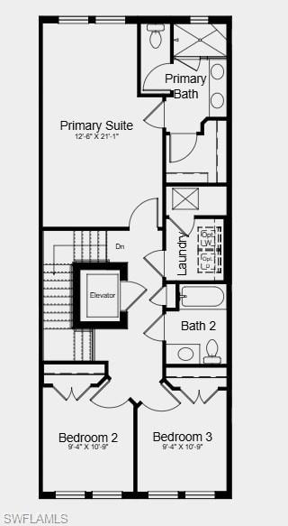 Upper Level Floor Plan - Additional Highlights Include: Laminate flooring throughout, upgraded kitchen appliances, boat dock included and is located steps away from unit.