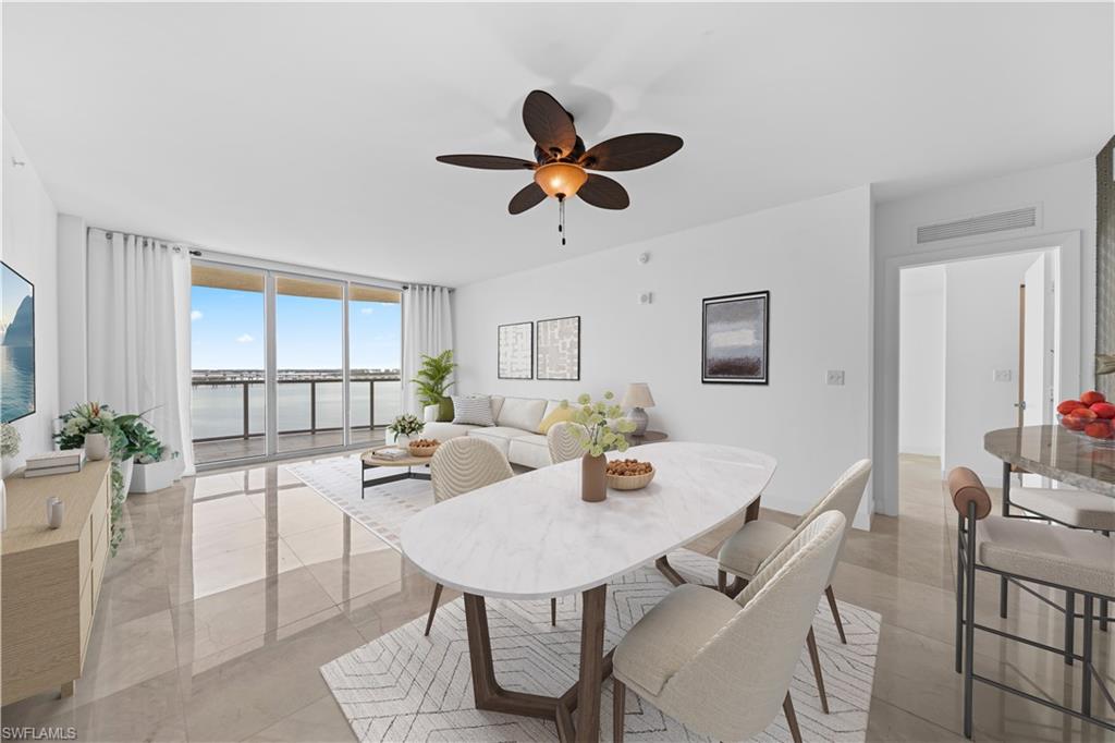 Staged dining area