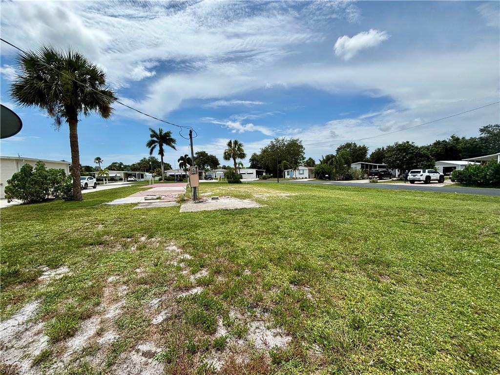 View west towards the front of the lot