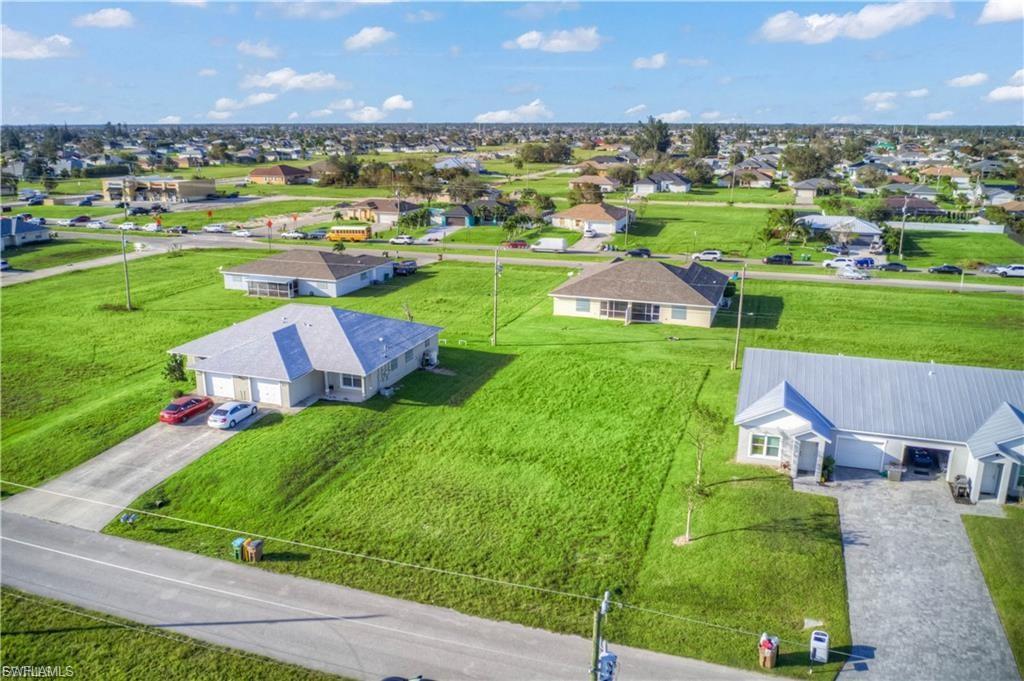 Aerial perspective of suburban area