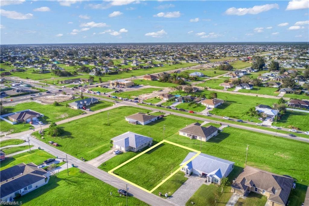 Aerial perspective of suburban area