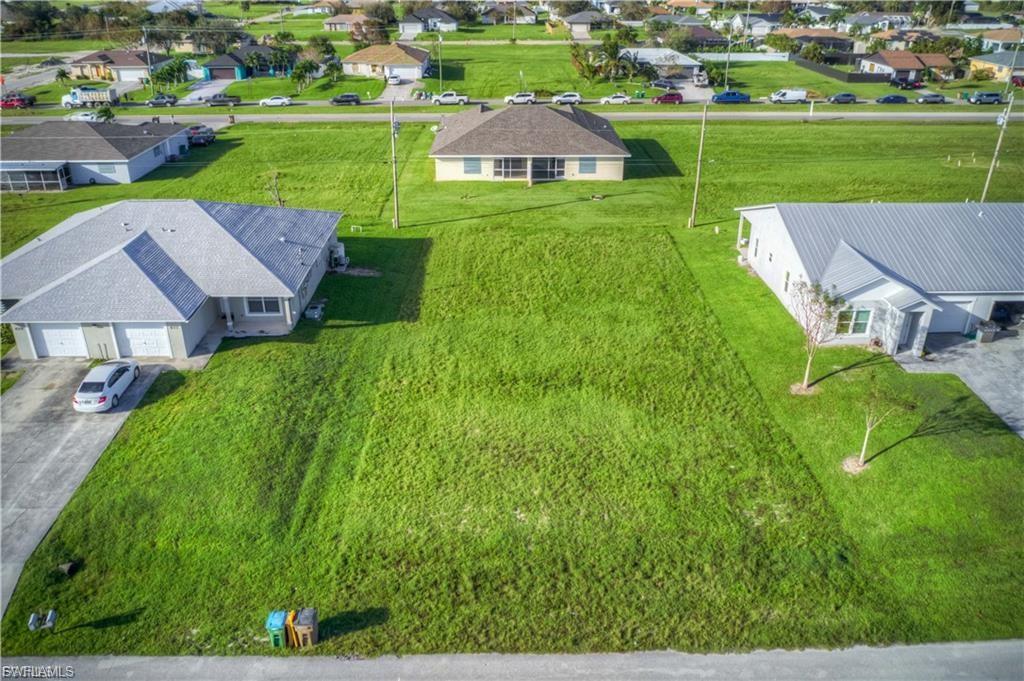 Aerial perspective of suburban area