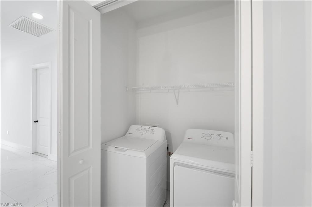 Dedicated laundry closet with bi-fold doors
