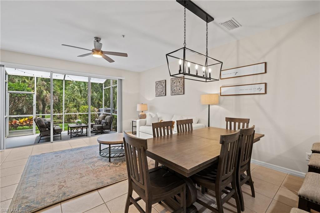 Open living room dining area.