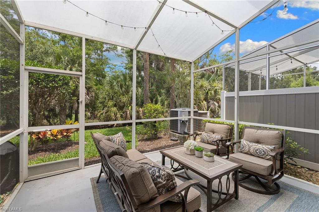 outside screened patio area