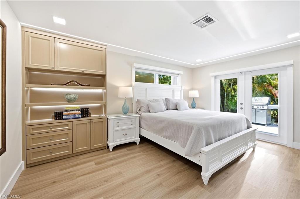 King-Sized Bed, Primary features its own AC unit with built in cabinets