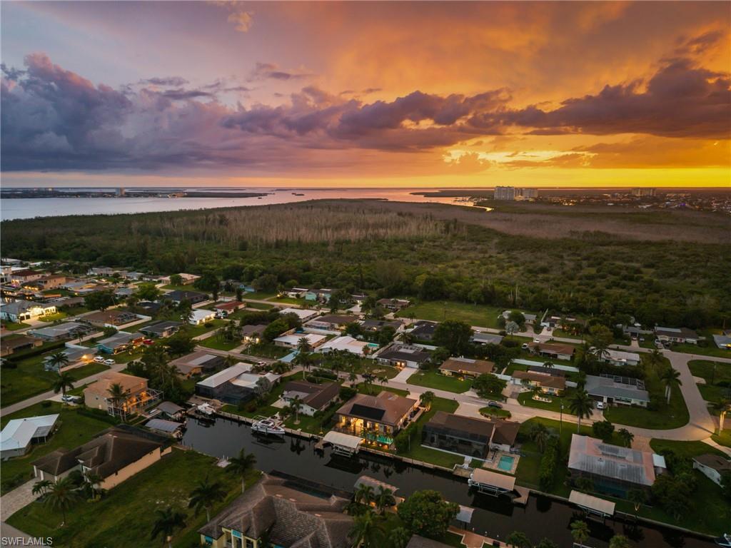 Beautiful aerial sunset view