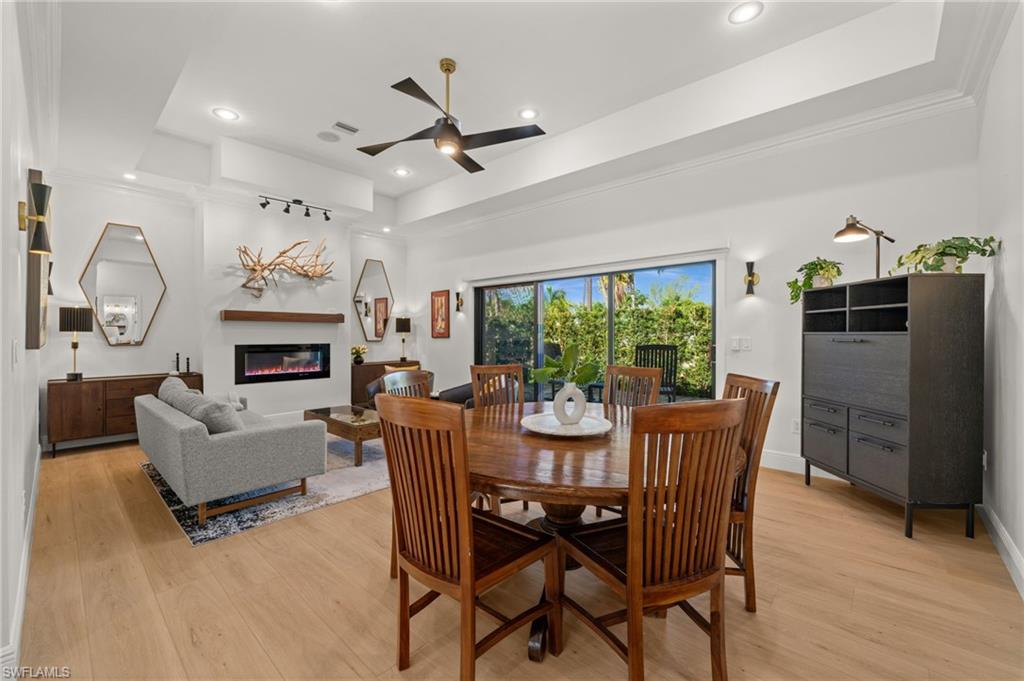 Living room with stacking sliding doors to the patio