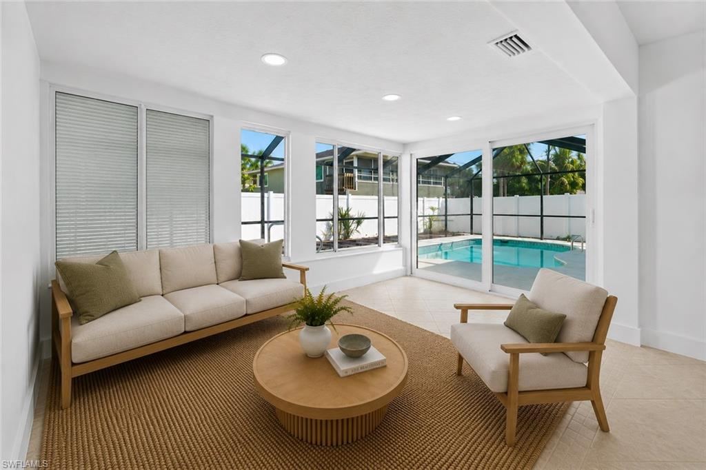 Family room virtually staged