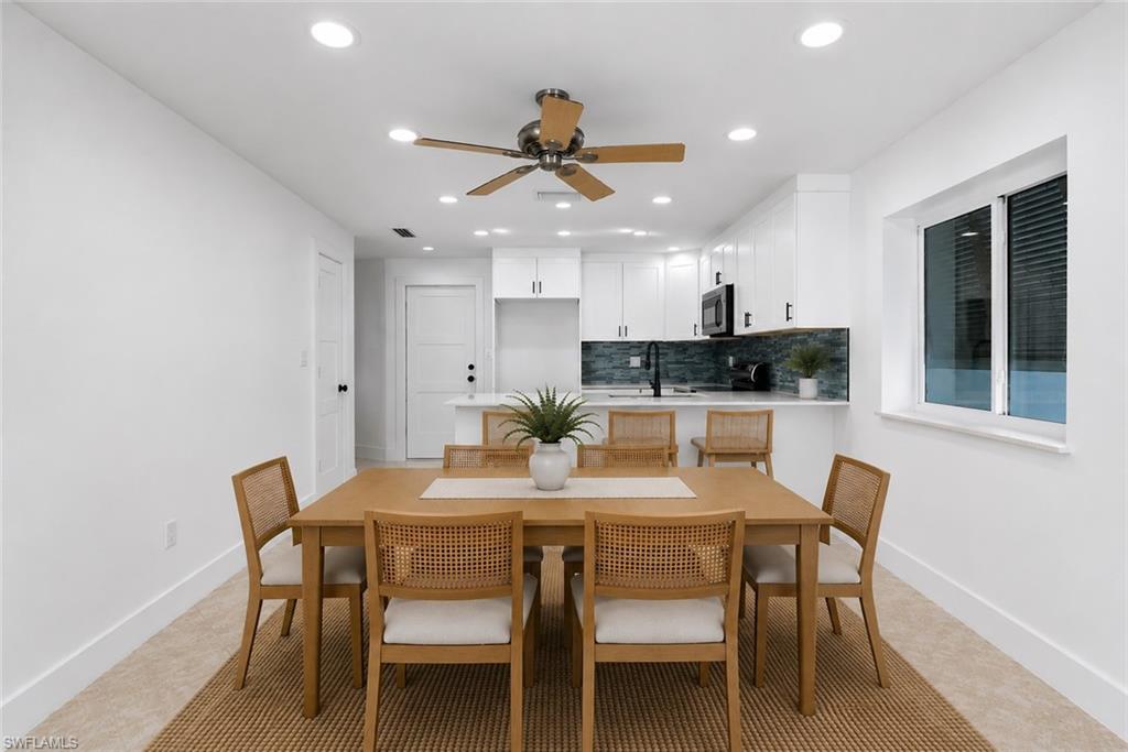 Dining room virtually staged