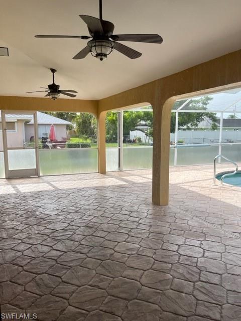 Spacious lanai fans and florida glass on bottom
