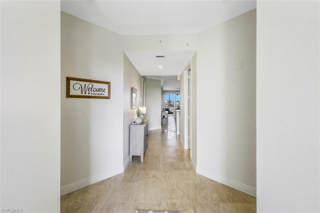 Hallway with baseboards