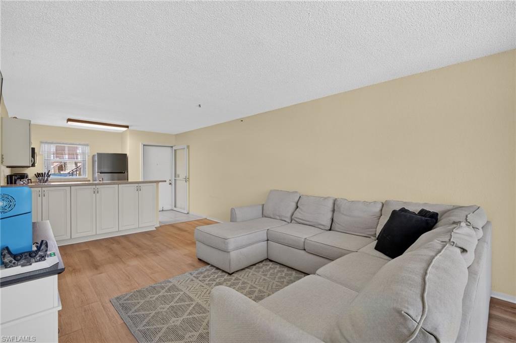 Wood-finish flooring throughout the main living area