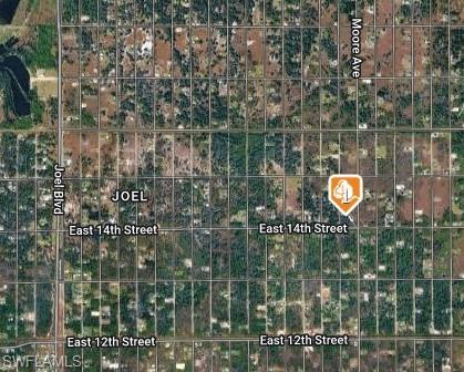Satellite Imagery Map. Displaying a grid of properties with street names and a property marker