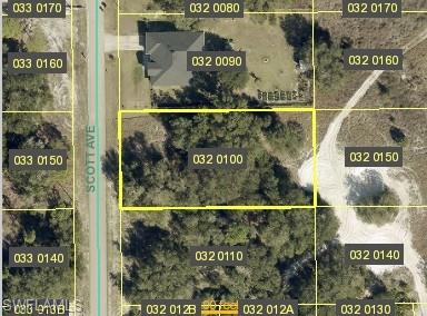 Plat Map. Illustrating property divisions and identifying parcel 032 0100