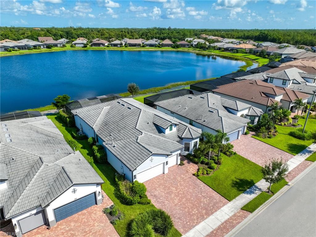 Contemporary residence  with large lake views
