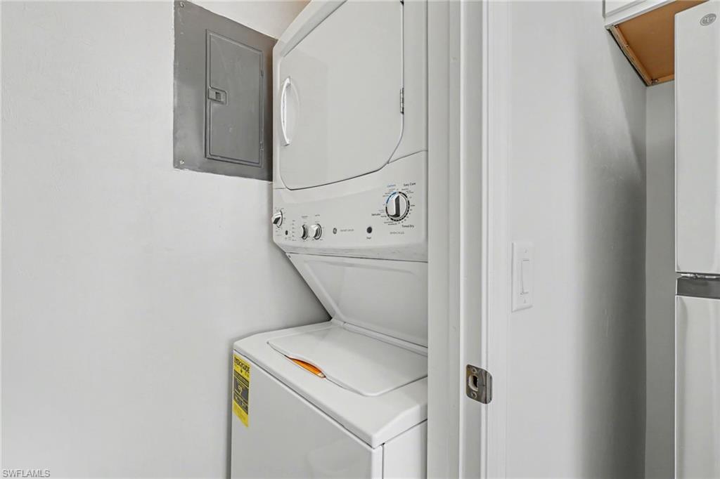Stackable white washer and dryer unit