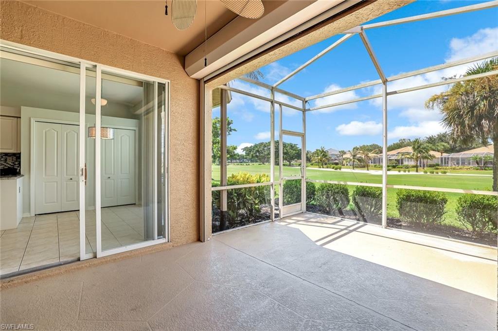 Screened Lanai with golf course views
