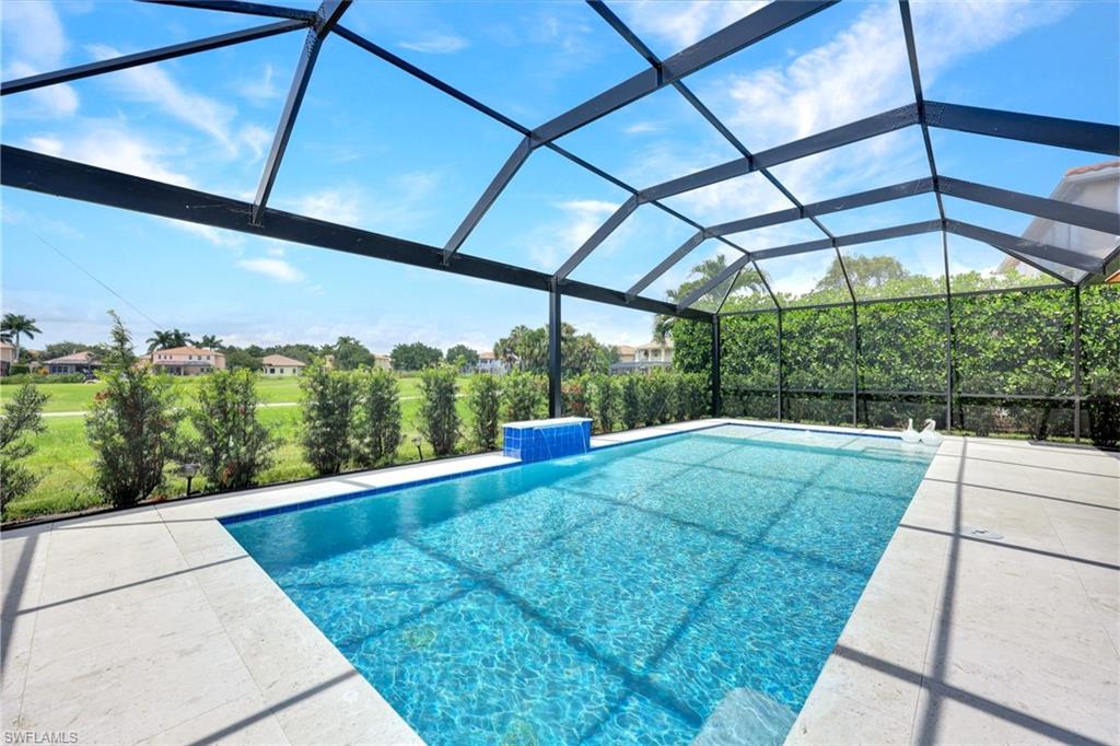 Pool area with picture screens