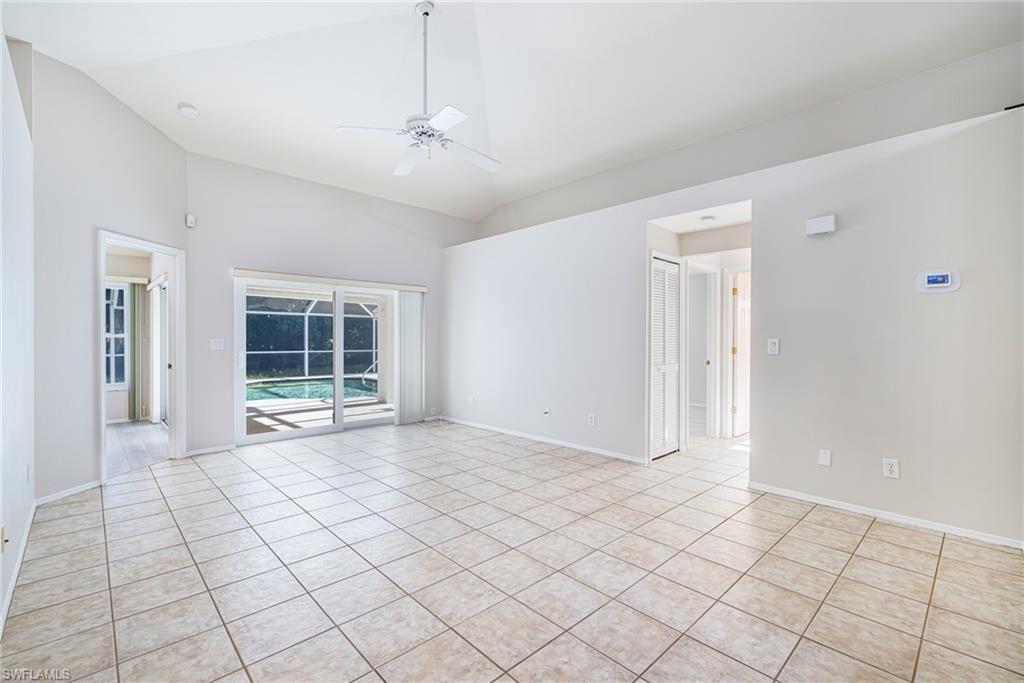 Vaulted ceilings and tile flooring throughout