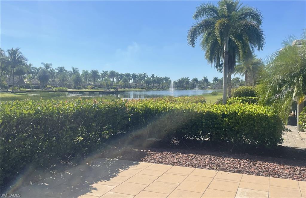 View of patio featuring a water view