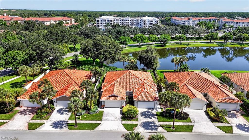 Aerial view of home and area