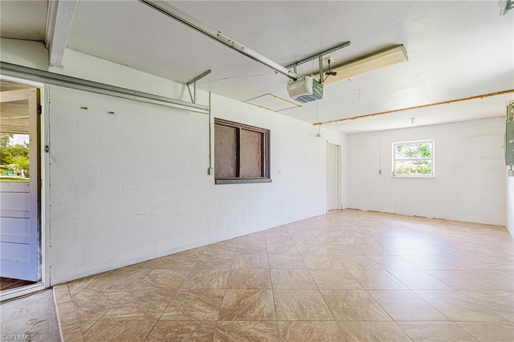 Enclosed garage area