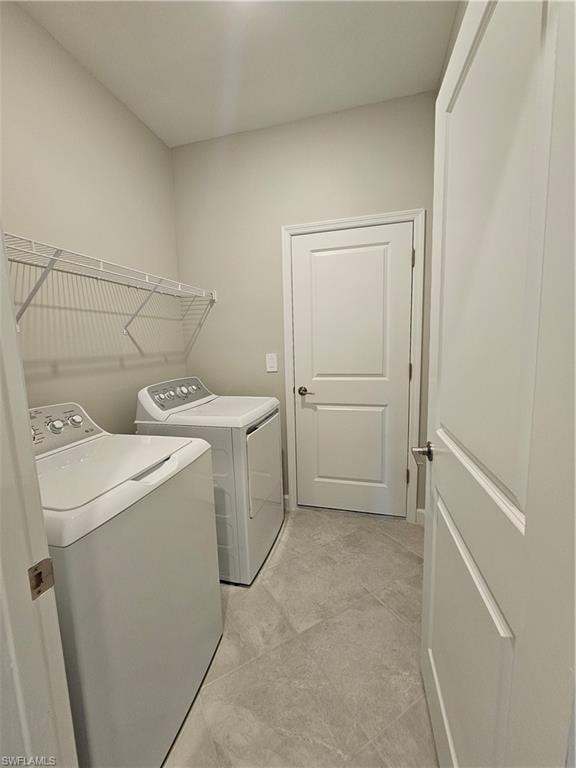 Light gray wall paint, wire shelving, and tile flooring