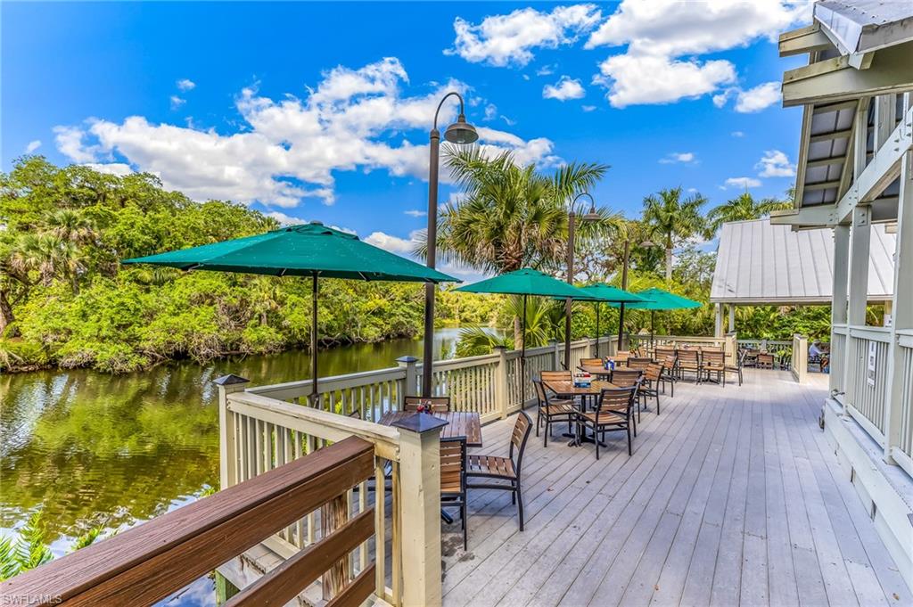 Dining on the water outside of Blossoms outdoor restaurant