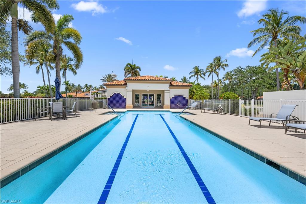 Resort-style swimming pool with dedicated lap lanes