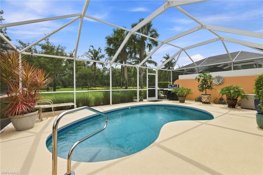 Free form pool with pool decking