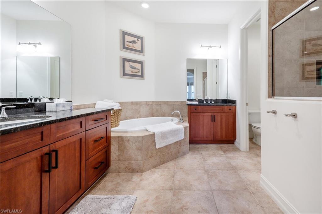 Master Bathroom dual sinks and Roman Tub