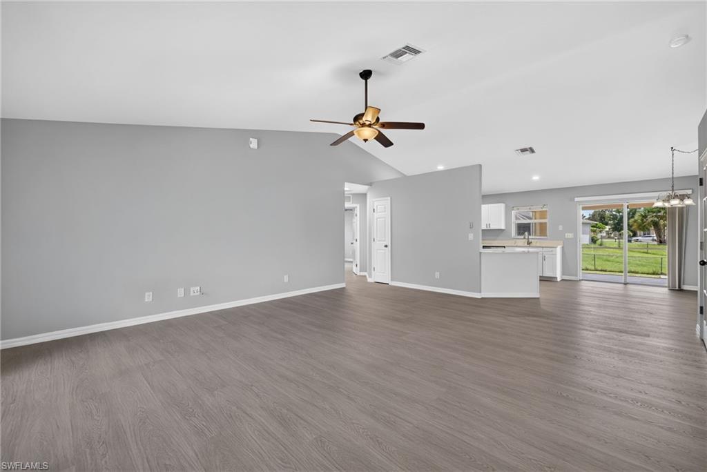 Living room facing kitchen