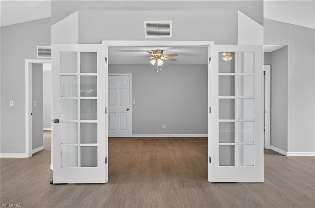 Den behind French doors