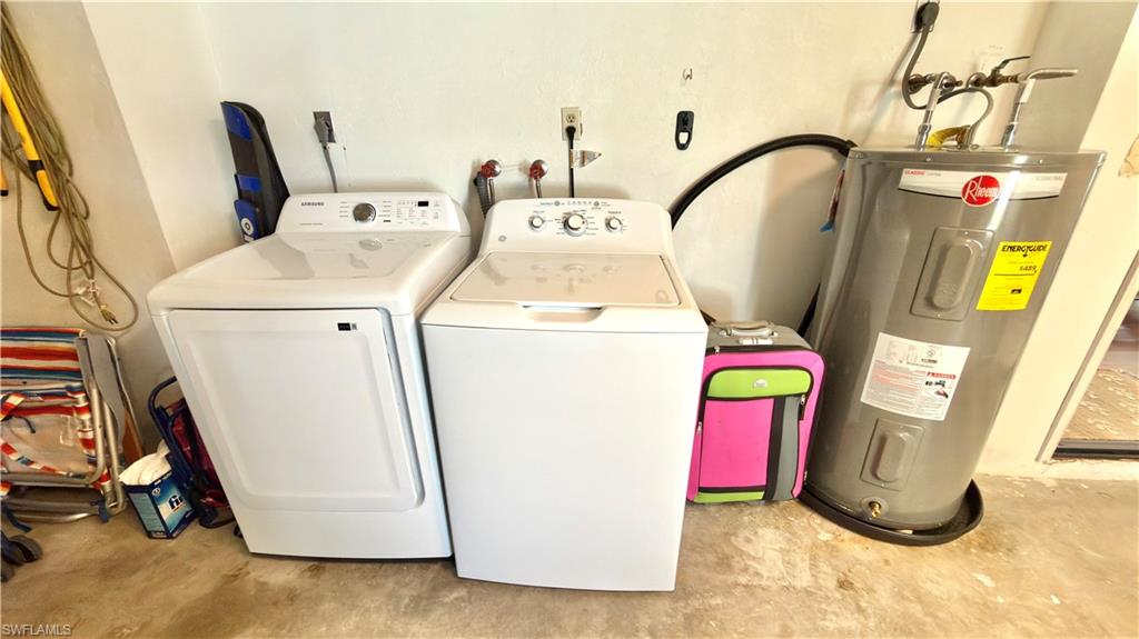 Washer and dryer in the garage