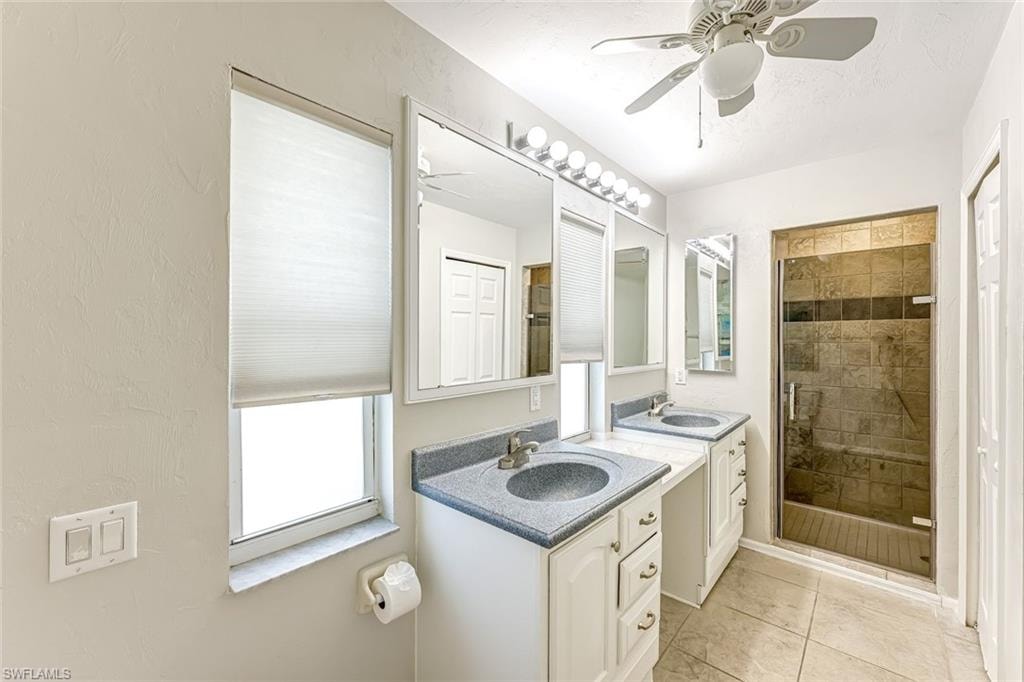 Upstairs Bathroom with walk-in-shower.