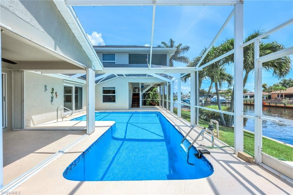 Recently resurfaced pool with lots of stunning area.