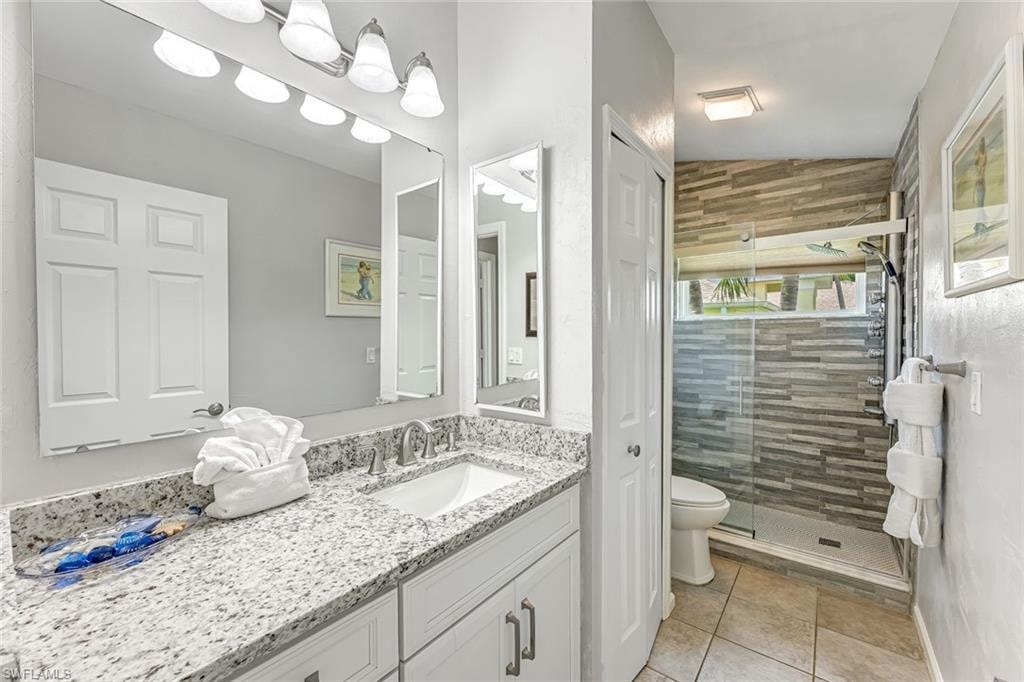 Guest Bathroom with Multiple Shower Heads.