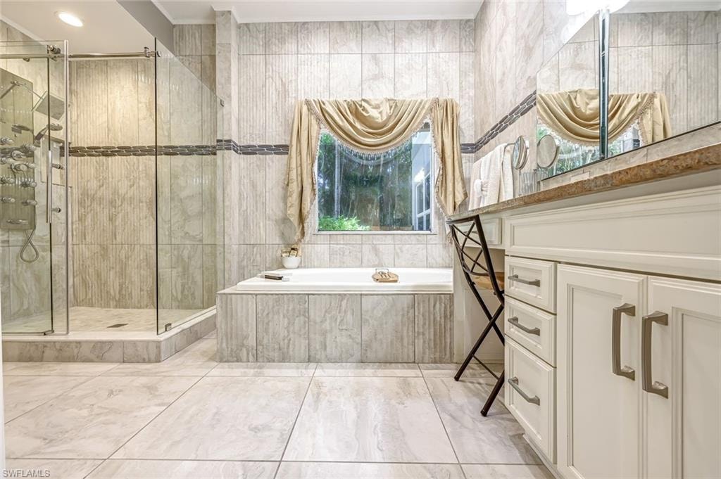 Separate Tub and Shower with Multiple Shower Heads