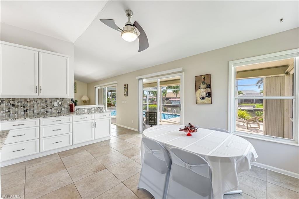Breakfast Room with lots of cabinetry and Decorative Fan.
