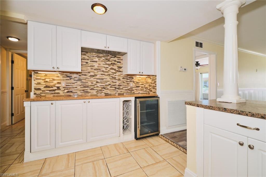 Bar area with wine refrigerator