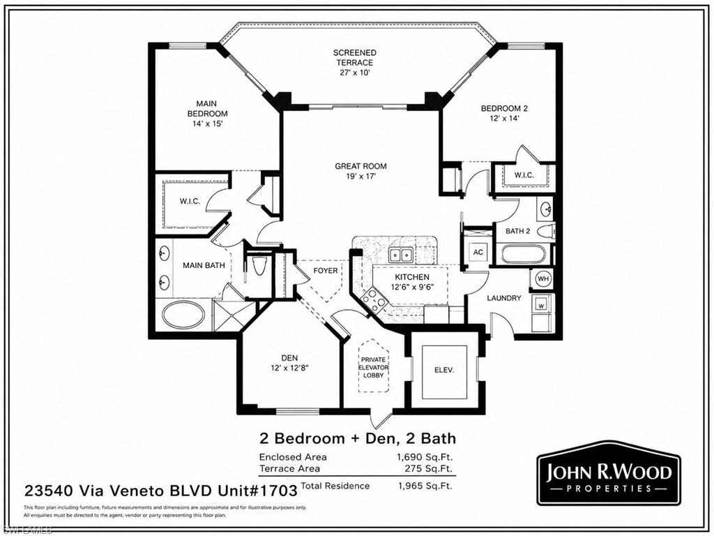 Open split floor plan