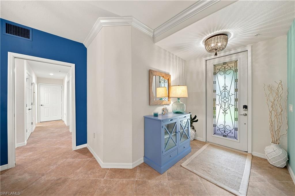 Crown molding accentuates ceiling lines