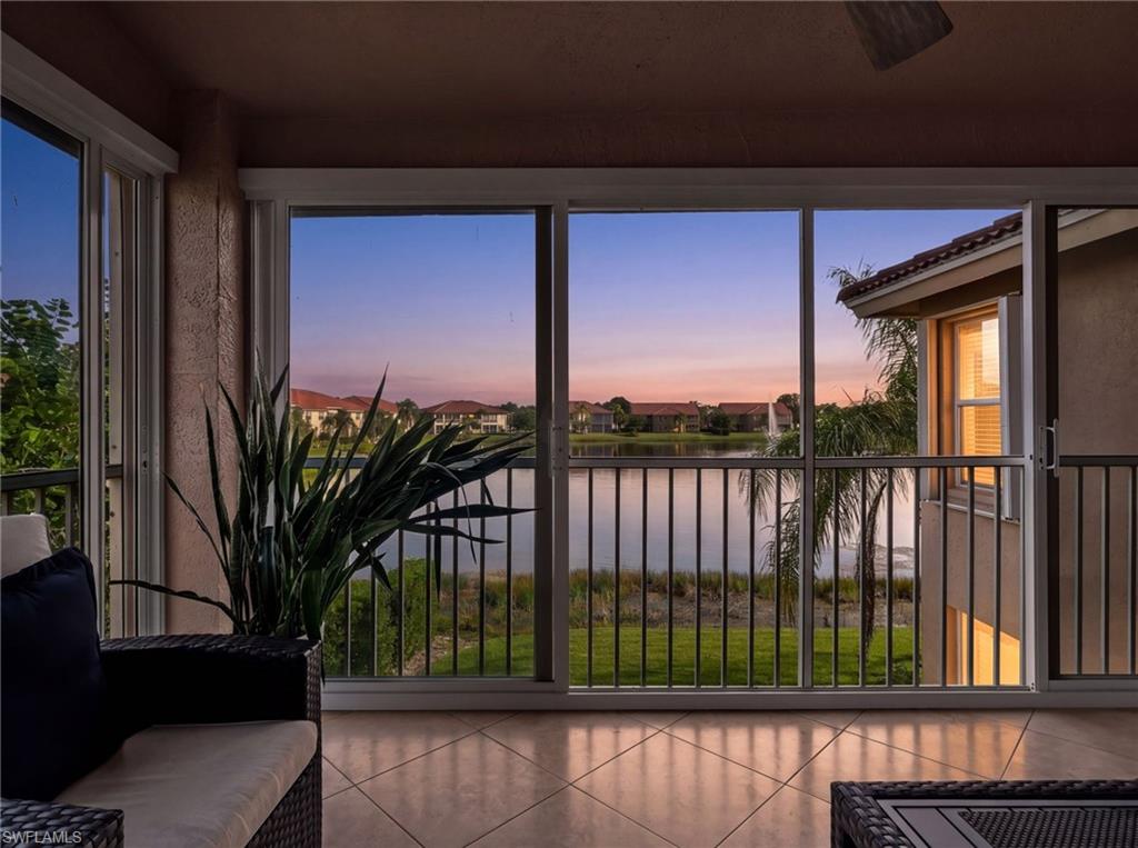 Lanai with lake view