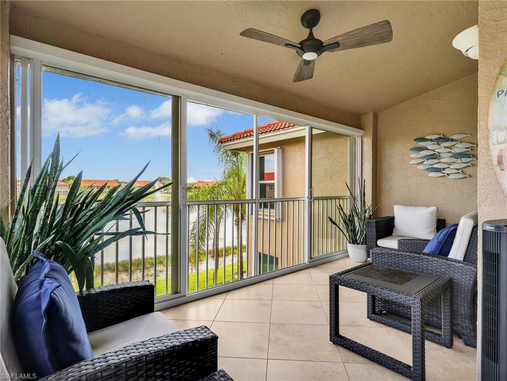 Lanai with lake view