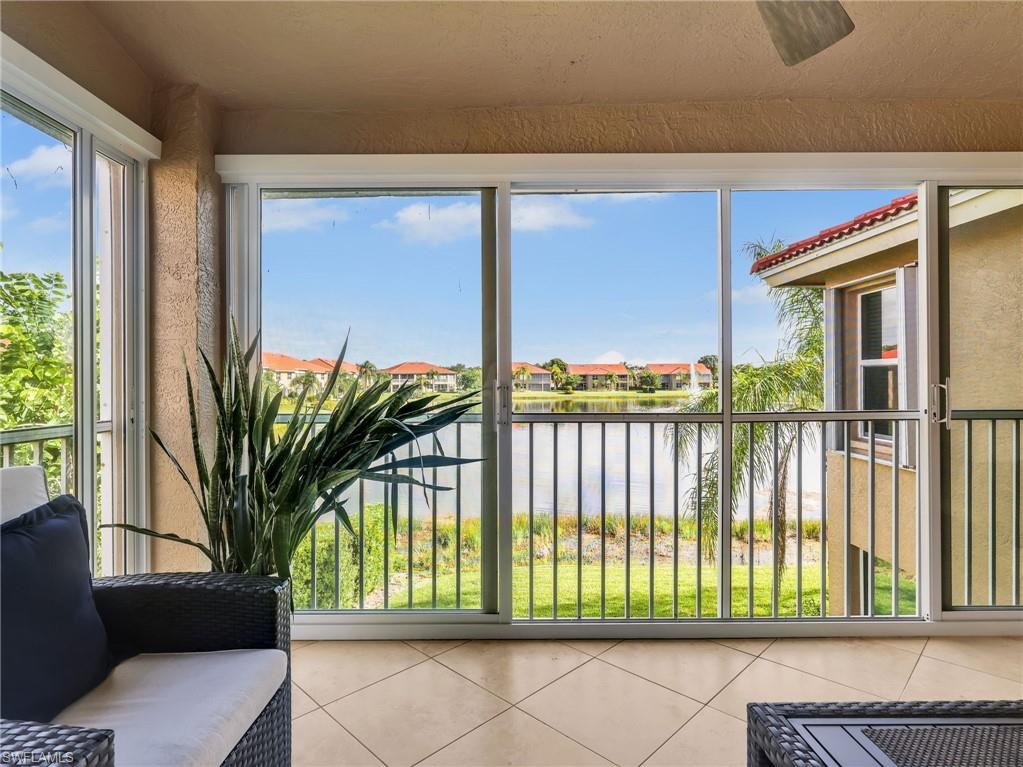 Lanai with lake view