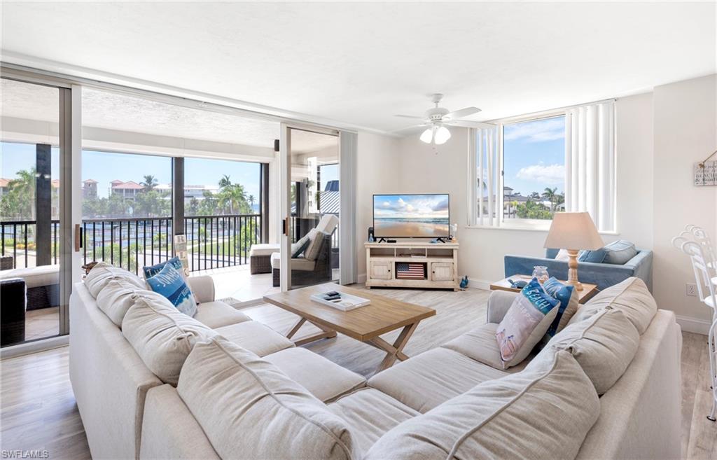 Living area with view of amenities area