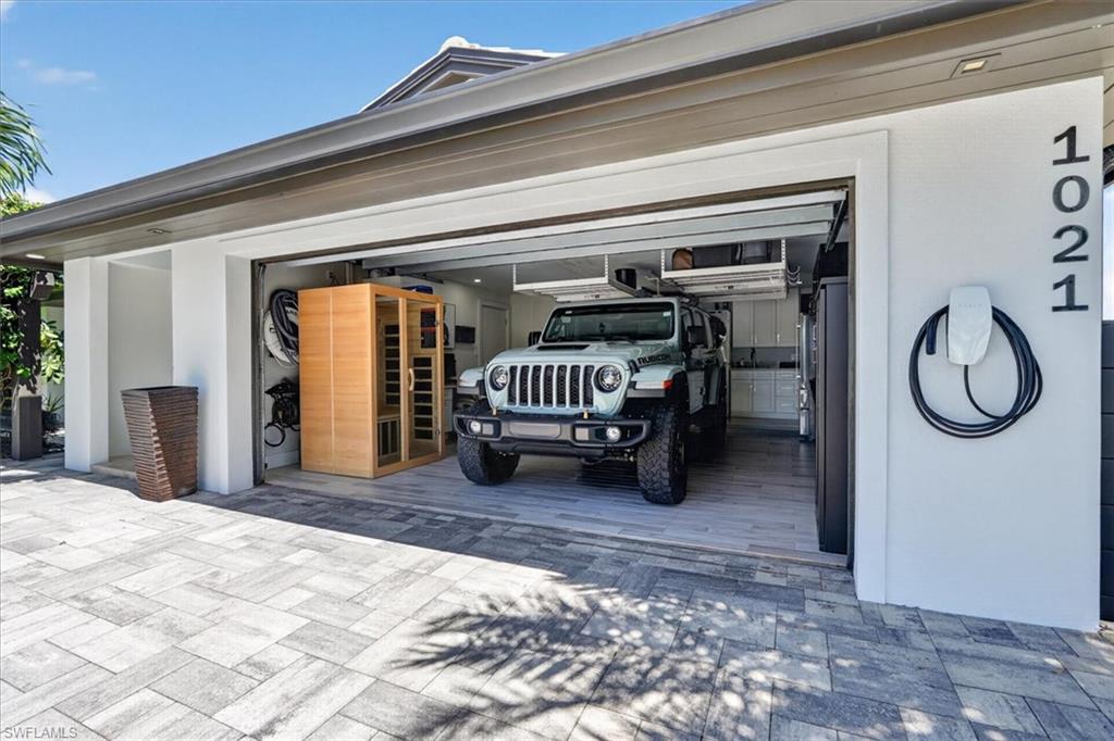Even with all of the custom cabinetry - the Jeep will still fit!