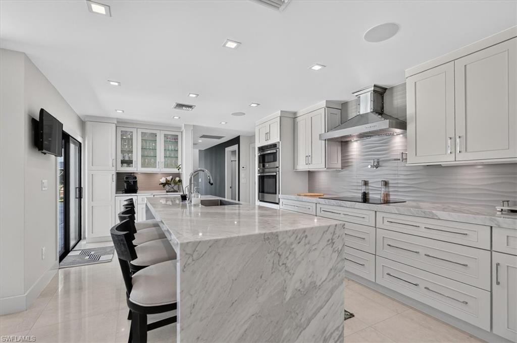 Potfiller, tiled backsplash
